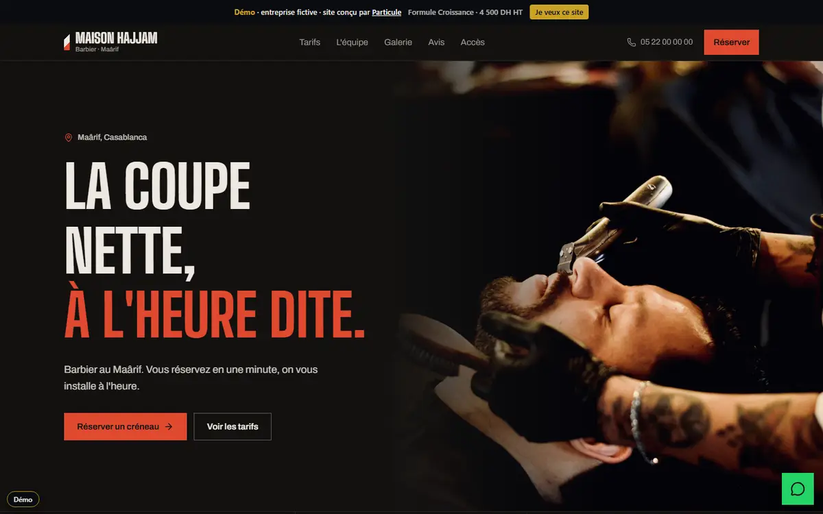 Home page of the Maison Hajjam demo
