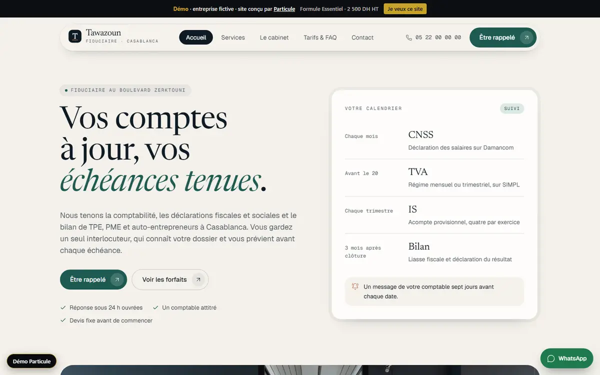 Home page of the Tawazoun Conseil demo