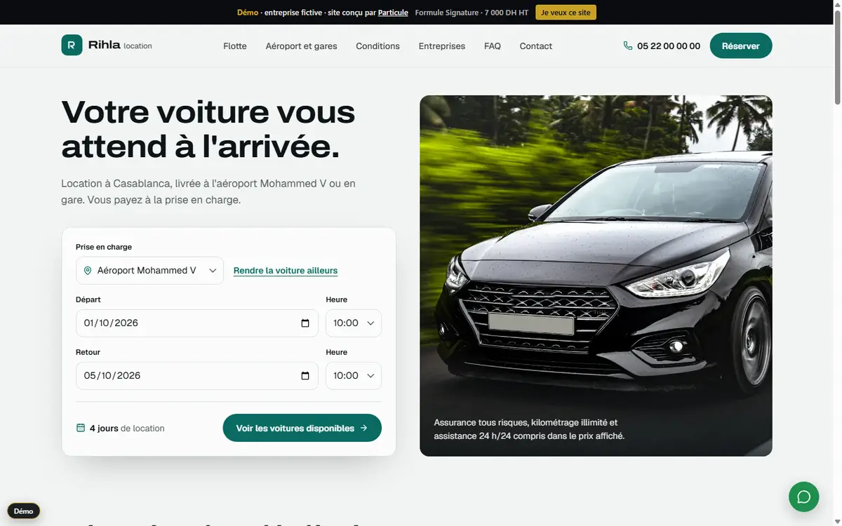Home page of the Rihla Location demo