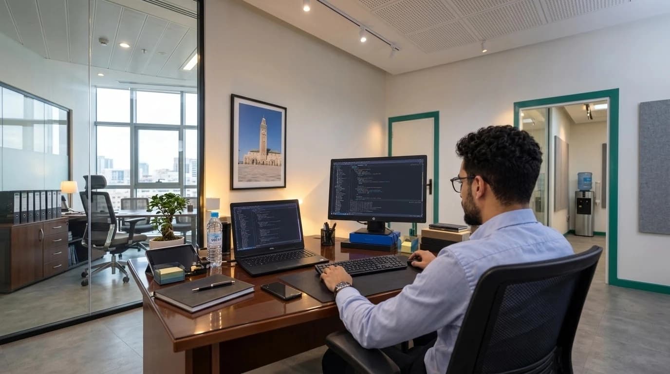 Développeur de l'équipe Particule travaillant sur une application